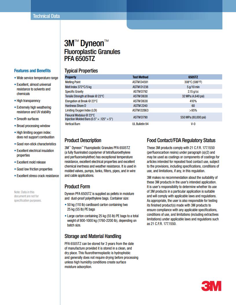 3M? Dyneon? Fluoroplastic PFA 6505TZ